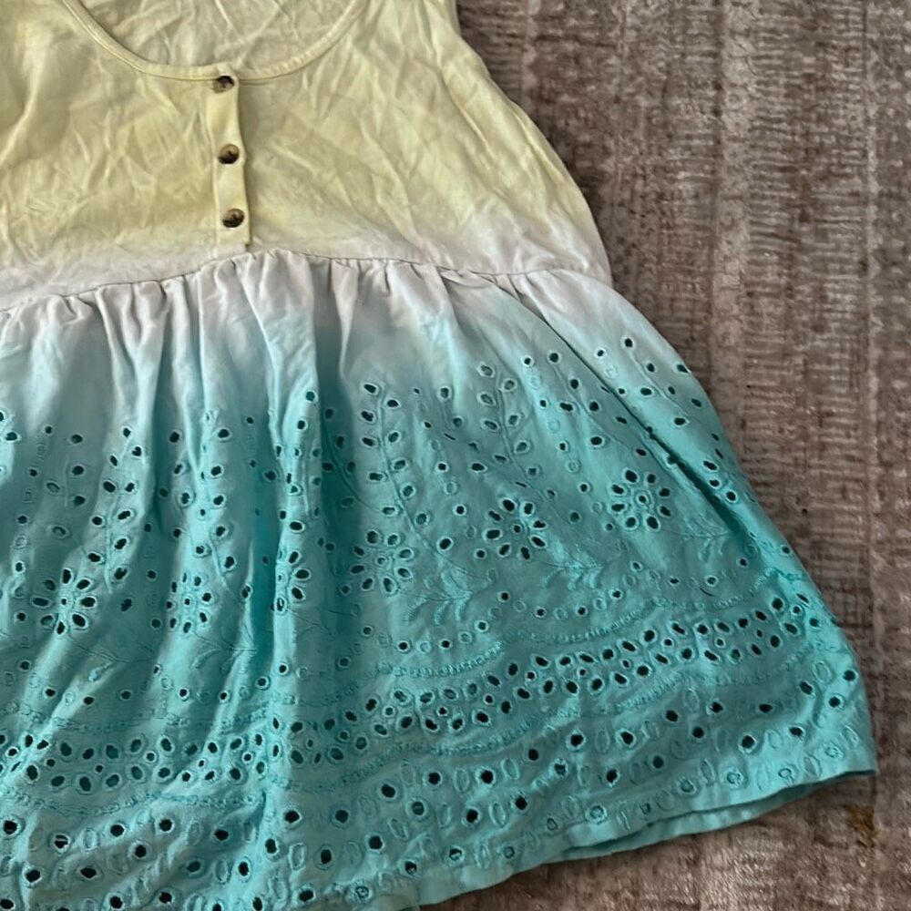 Justice Size 12 Girls Yellow & Blue Ombre blouse - Picture 3 of 4